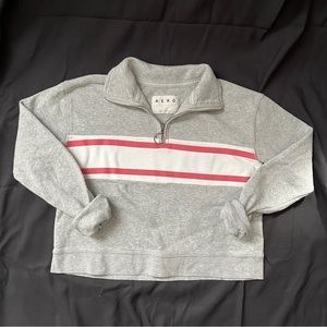 Cropped Stripe Quarter Zip